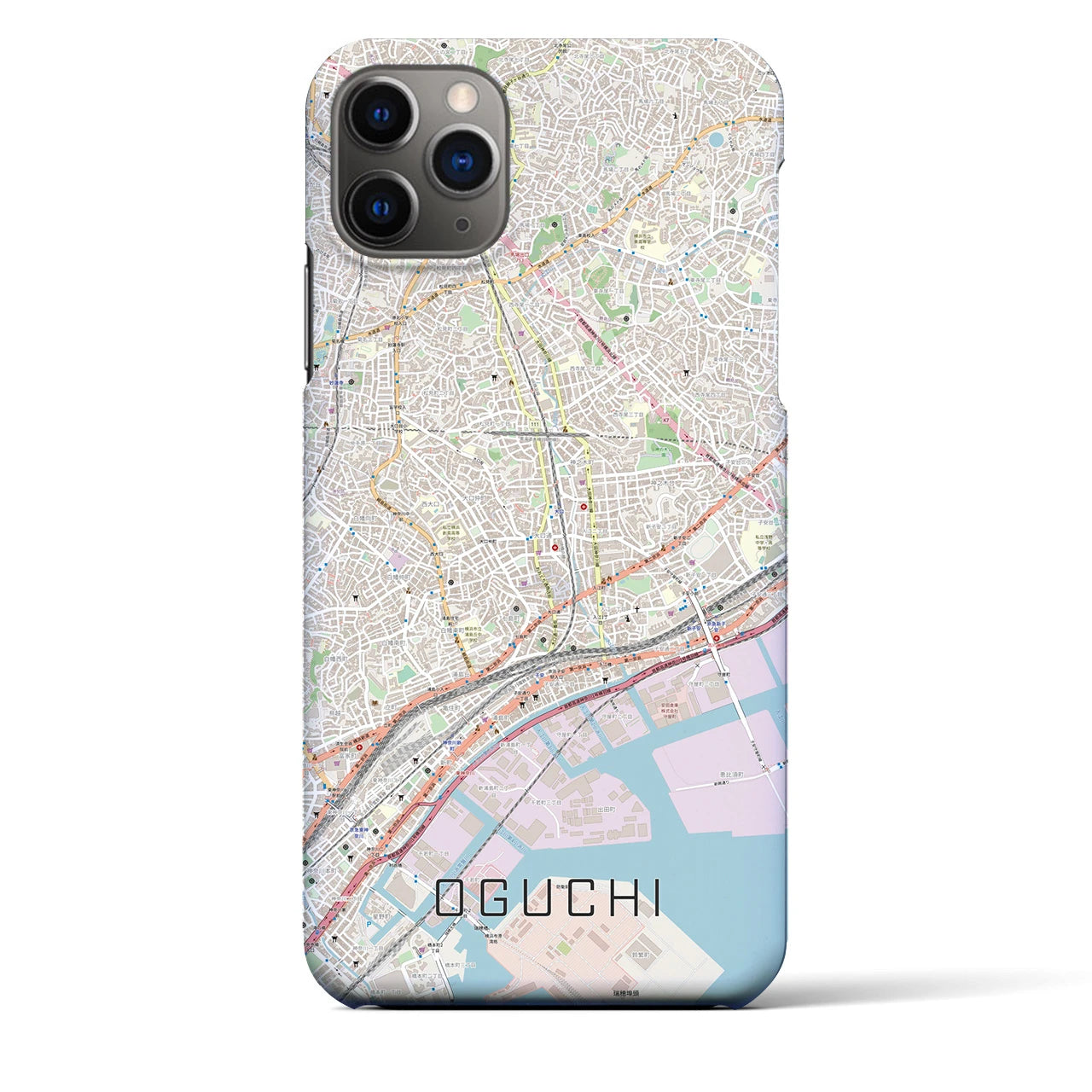 【大口（神奈川県）】地図柄iPhoneケース（バックカバータイプ）