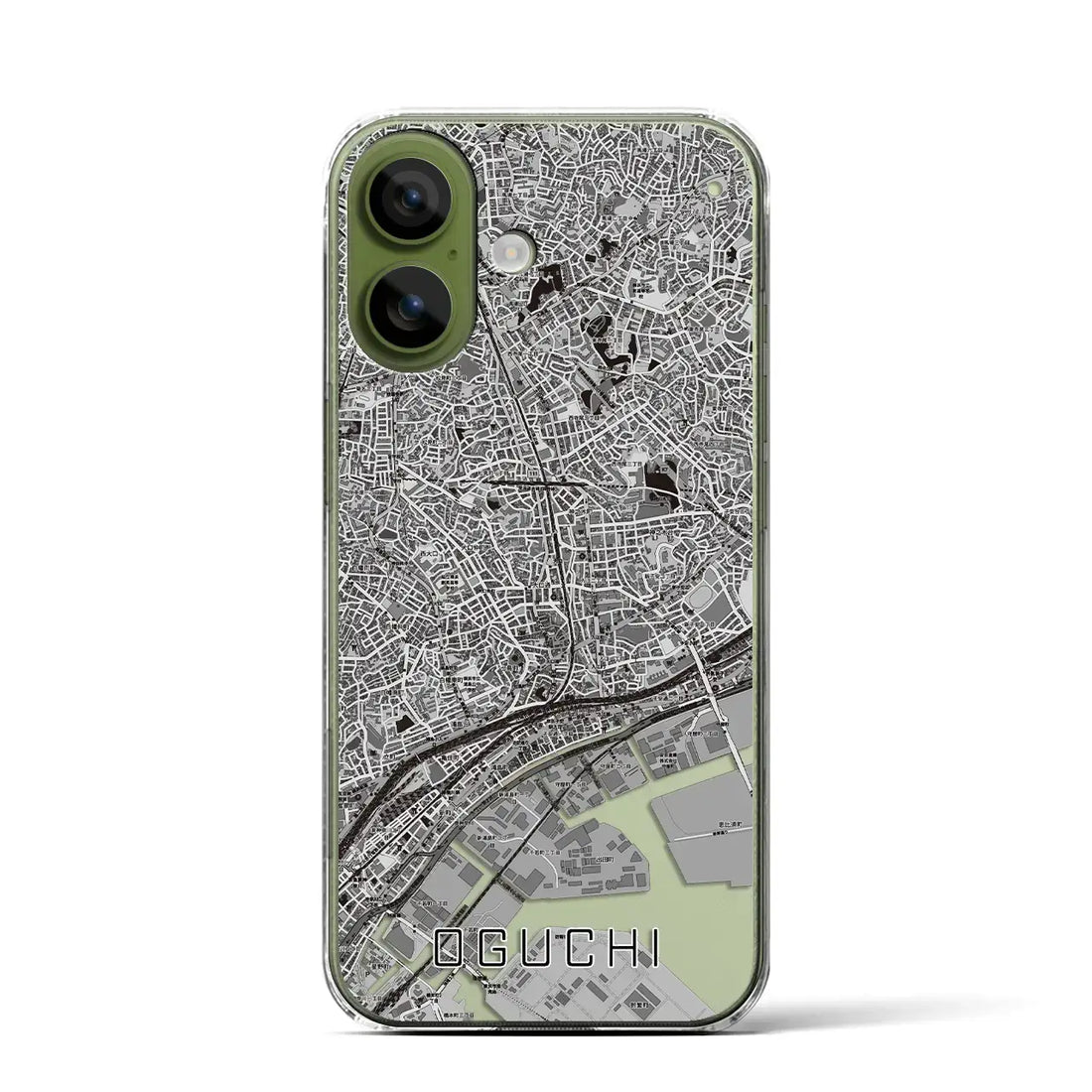 【大口（神奈川県）】地図柄iPhoneケース（クリアタイプ）モノトーン・iPhone 17 Pro Max 用