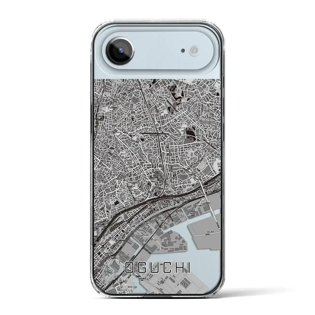 【大口(神奈川県)】地図柄iPhoneケース(クリアタイプ)モノトーン・iPhone 17 Pro Max 用