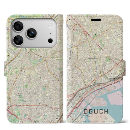 【大口（神奈川県）】地図柄iPhoneケース（手帳タイプ）