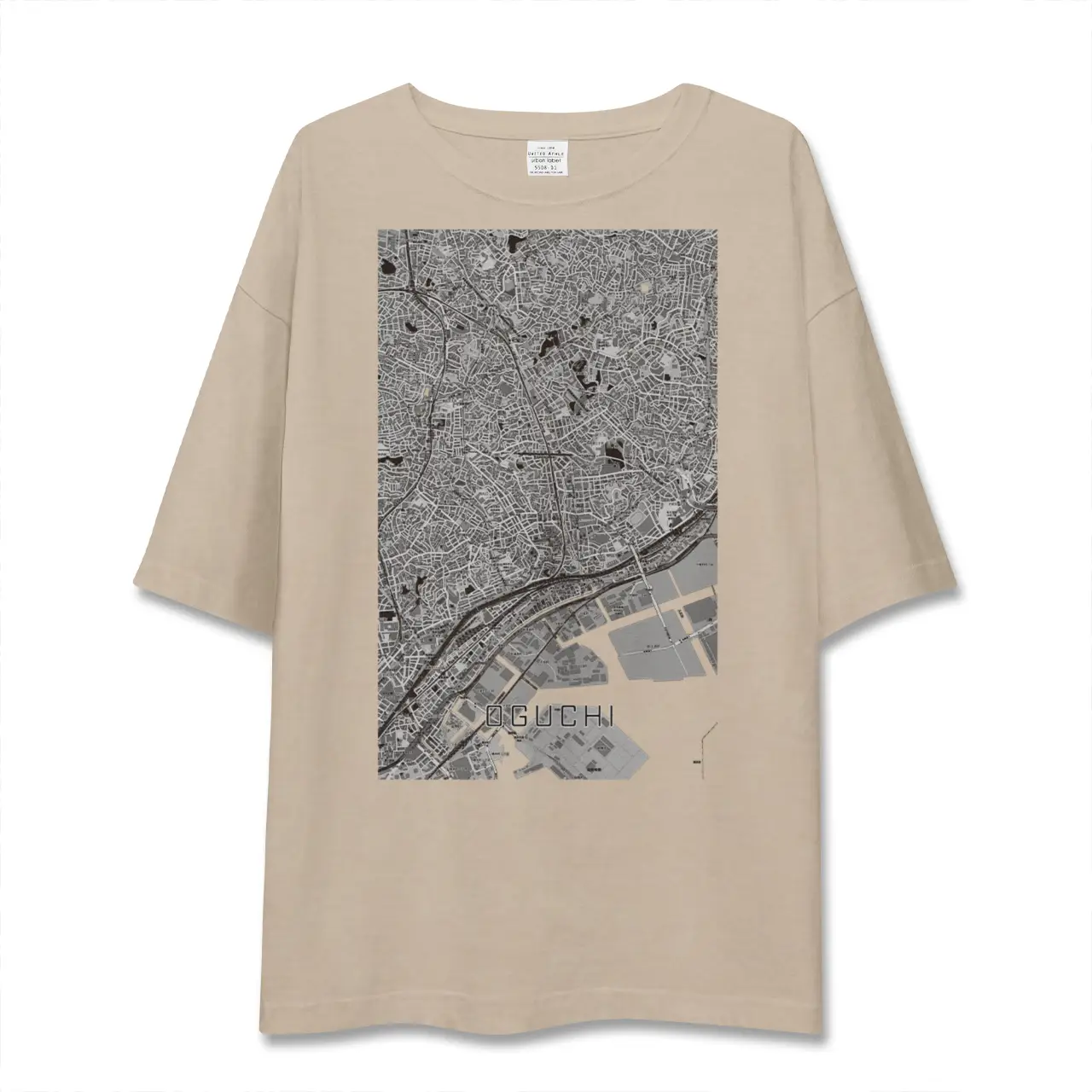 【大口（神奈川県）】地図柄ビッグシルエットTシャツ