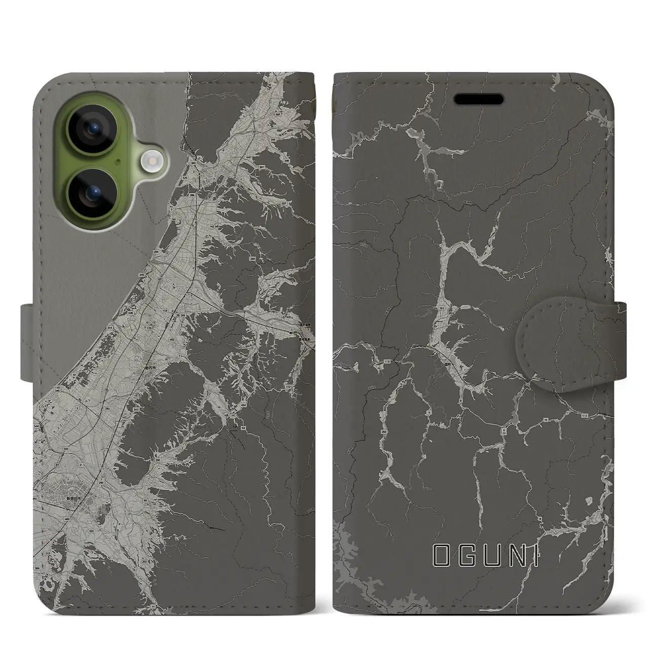 【小国（山形県）】地図柄iPhoneケース（手帳タイプ）