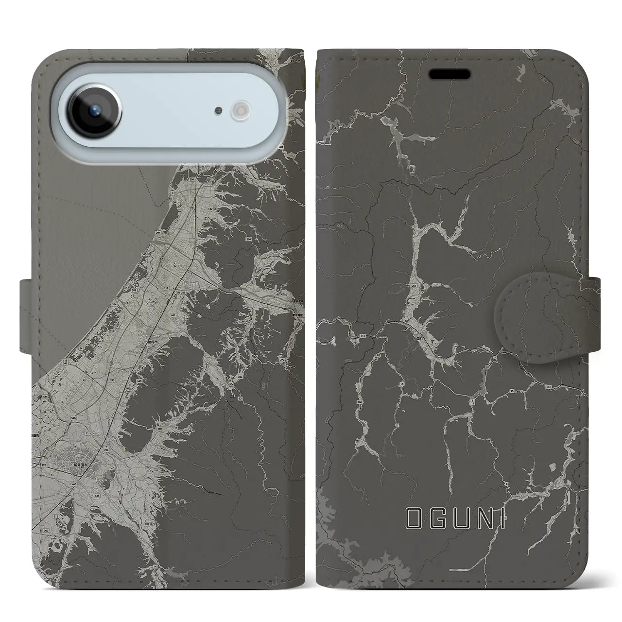 【小国（山形県）】地図柄iPhoneケース（手帳タイプ）