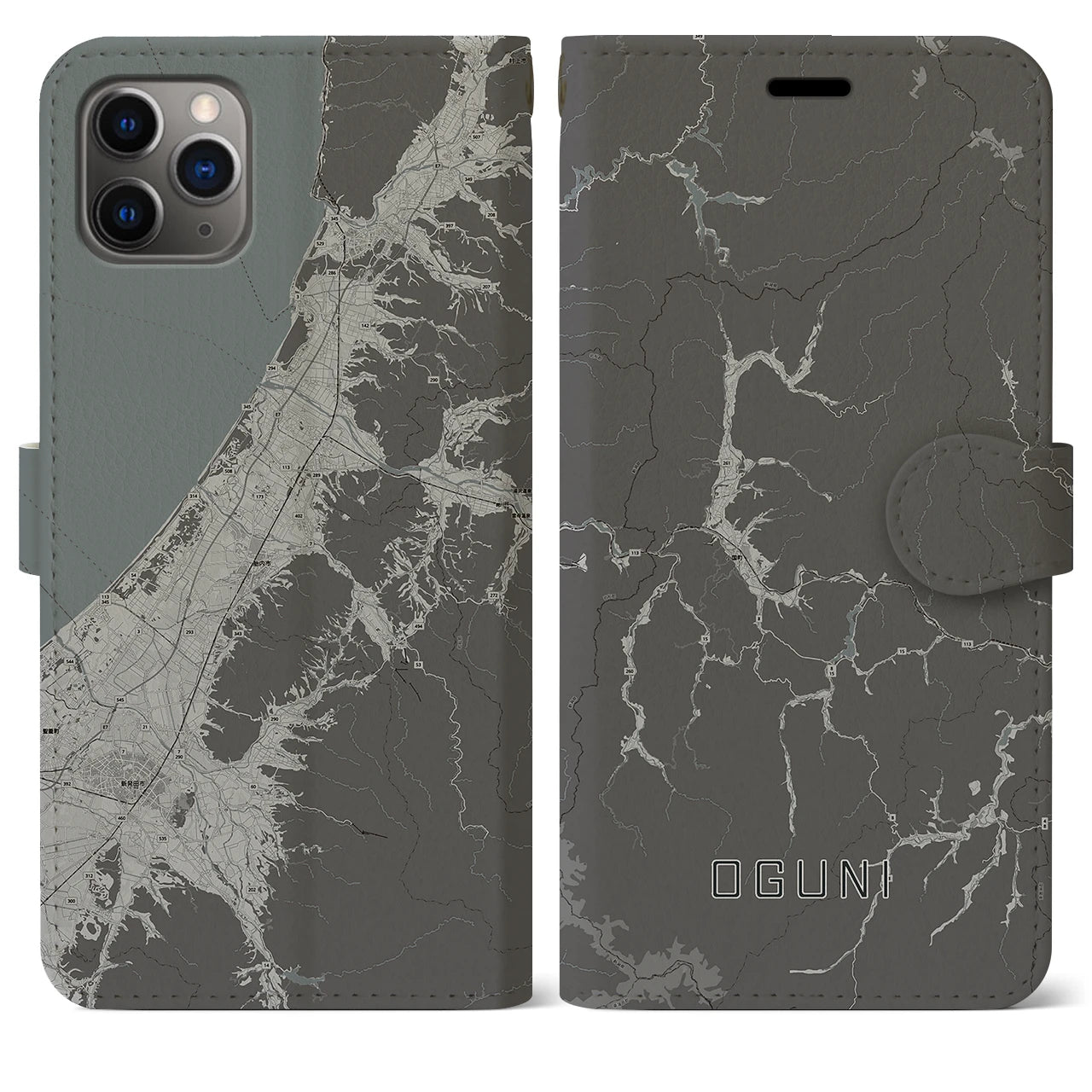 【小国（山形県）】地図柄iPhoneケース（手帳タイプ）