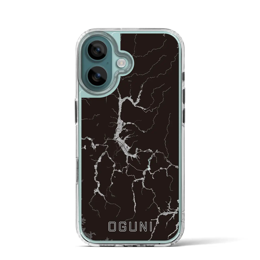 【小国（山形県）】地図柄iPhoneケース（MagSafeタイプ）モノトーン・iPhone 16 Pro 用