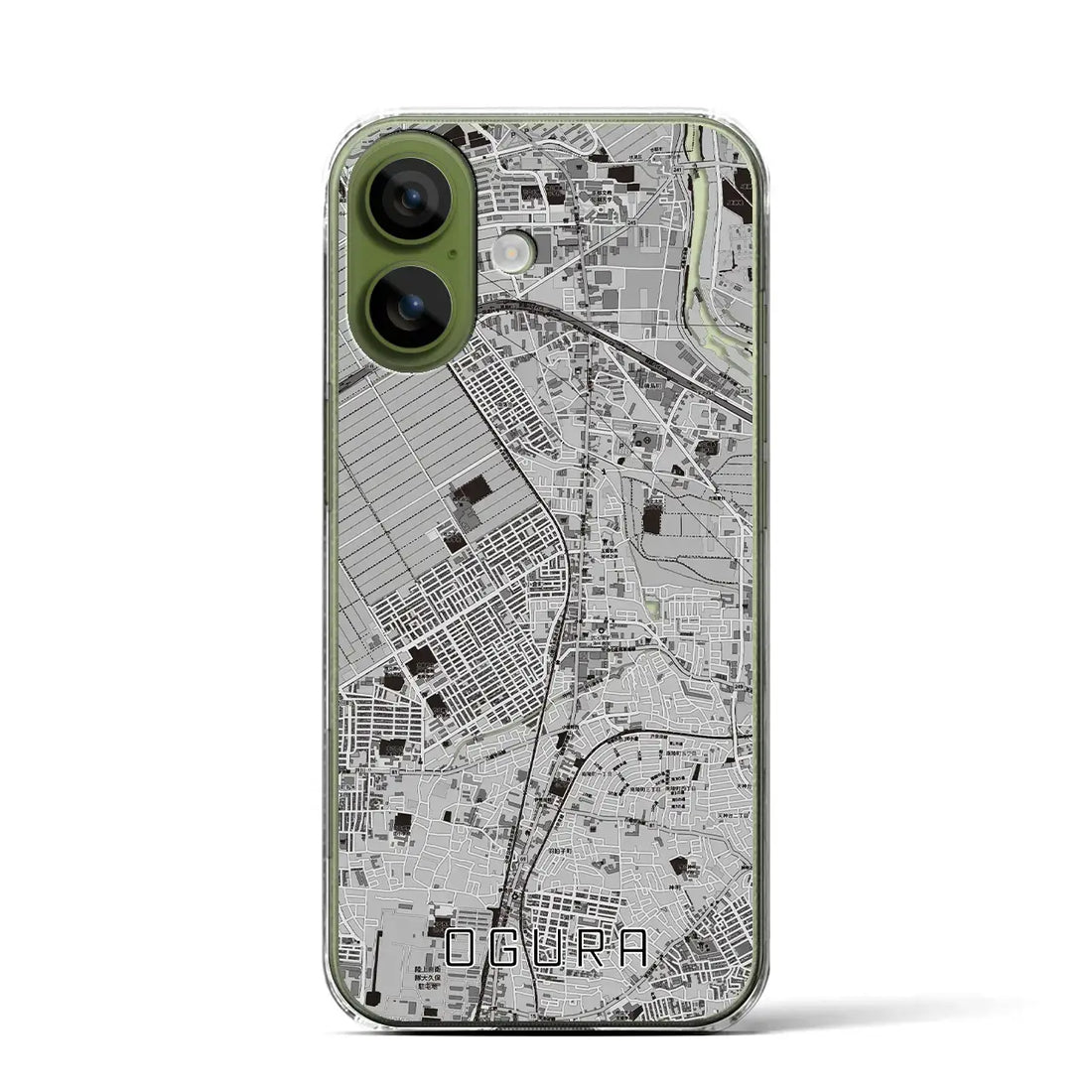 【小倉（京都府）】地図柄iPhoneケース（クリアタイプ）モノトーン・iPhone 17 Pro Max 用