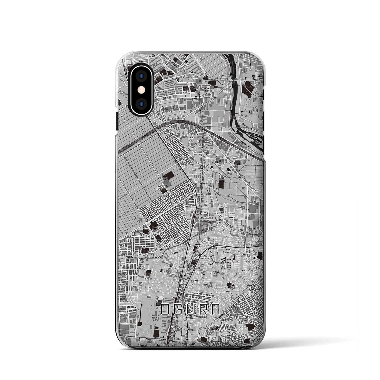 【小倉（京都府）】地図柄iPhoneケース（クリアタイプ）モノトーン・iPhone XS / X 用