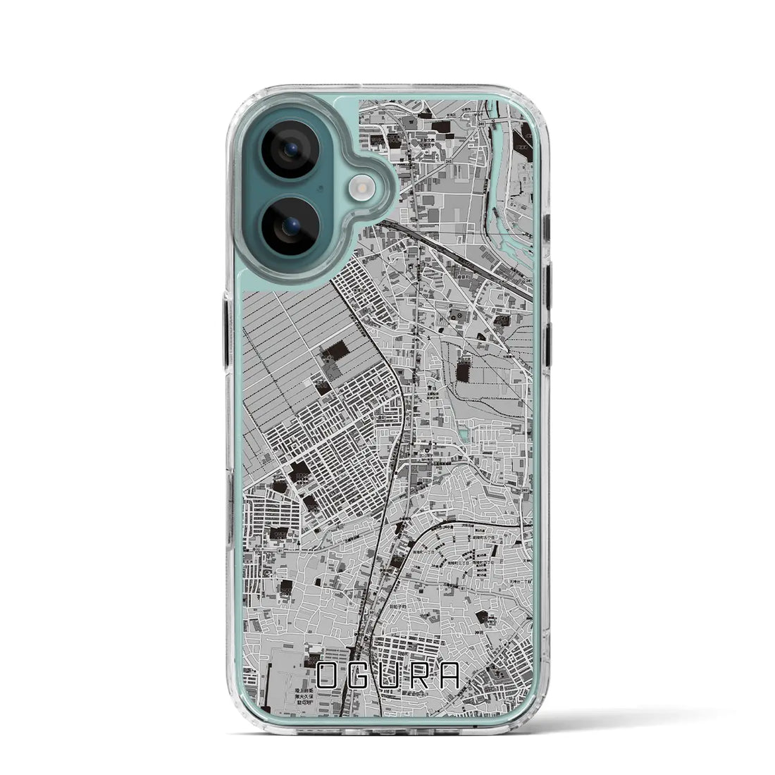 【小倉(京都府)】地図柄iPhoneケース(MagSafeタイプ)モノトーン・iPhone 16 Pro 用