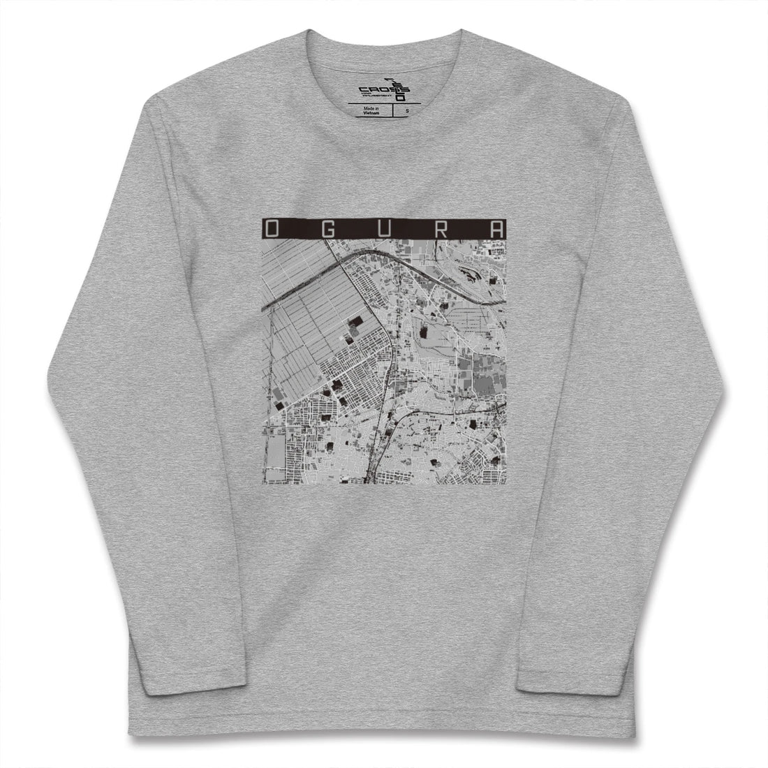 【小倉（京都府）（京都府）】地図柄ロングスリーブTシャツ