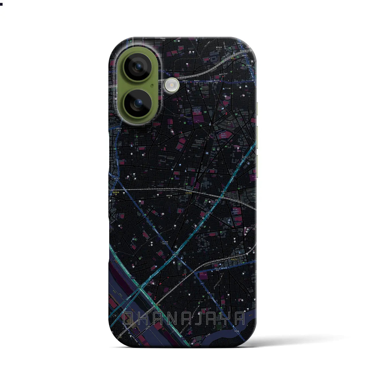 【お花茶屋（東京都）】地図柄iPhoneケース（バックカバータイプ）