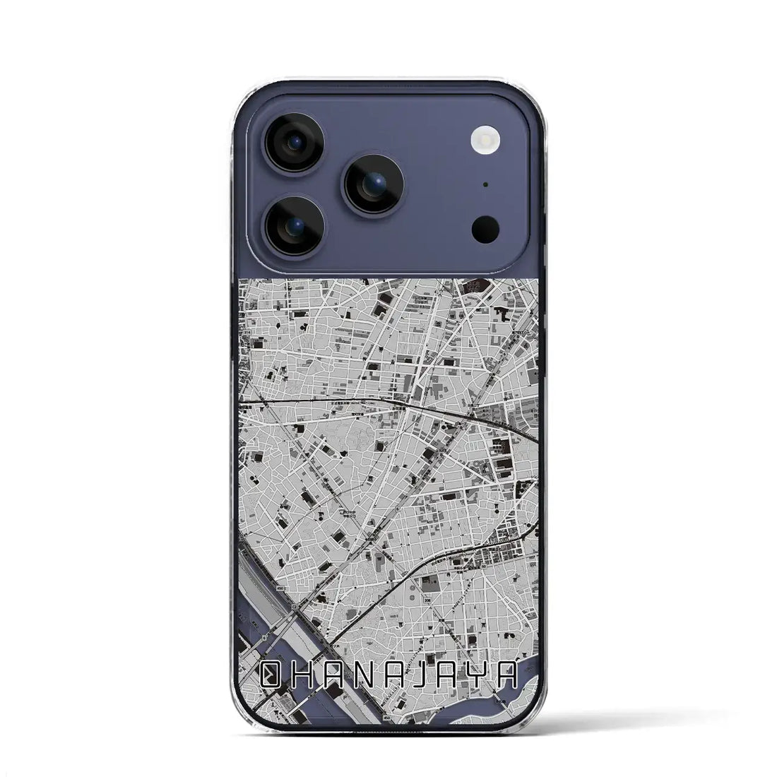 【お花茶屋（東京都）】地図柄iPhoneケース（クリアタイプ）