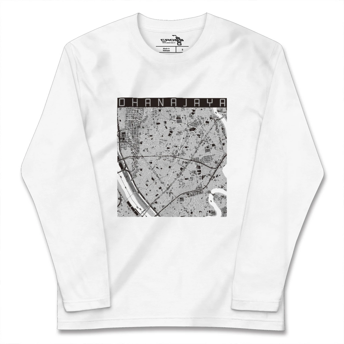 【お花茶屋（東京都）】地図柄ロングスリーブTシャツ