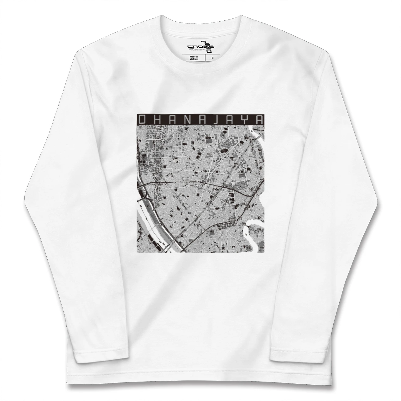 【お花茶屋（東京都）】地図柄ロングスリーブTシャツ