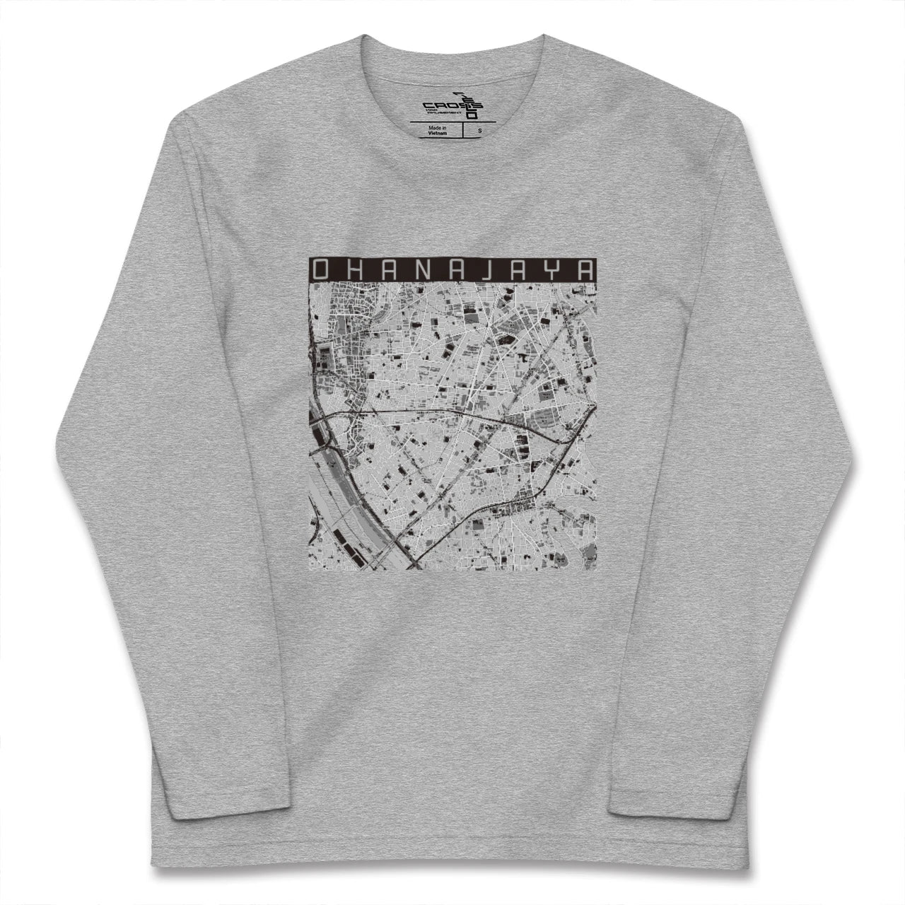 【お花茶屋（東京都）】地図柄ロングスリーブTシャツ