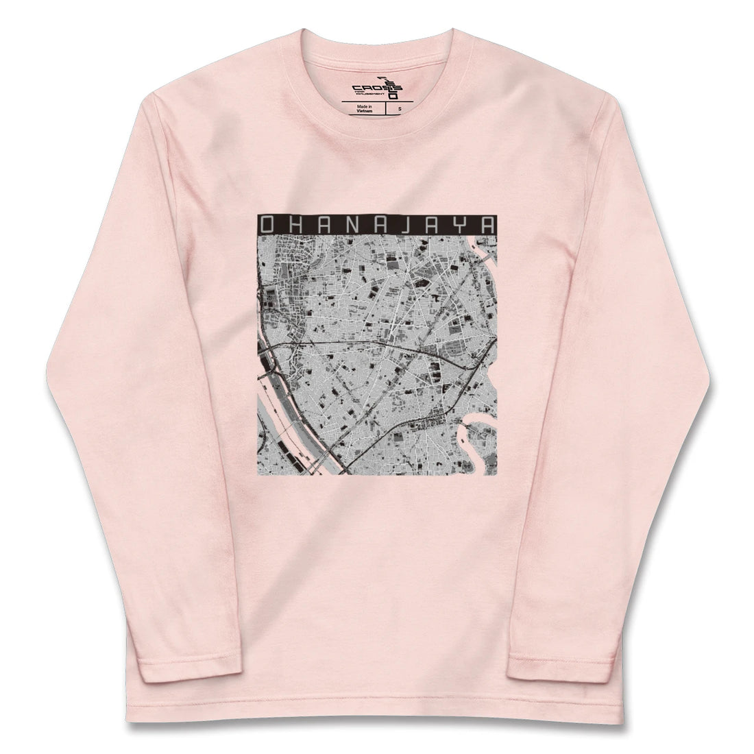 【お花茶屋(東京都)】地図柄ロングスリーブTシャツ