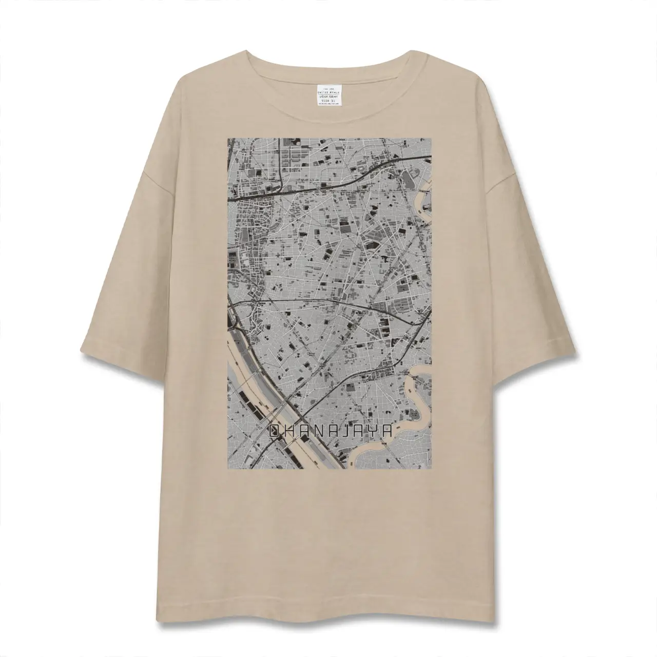 【お花茶屋（東京都）】地図柄ビッグシルエットTシャツ