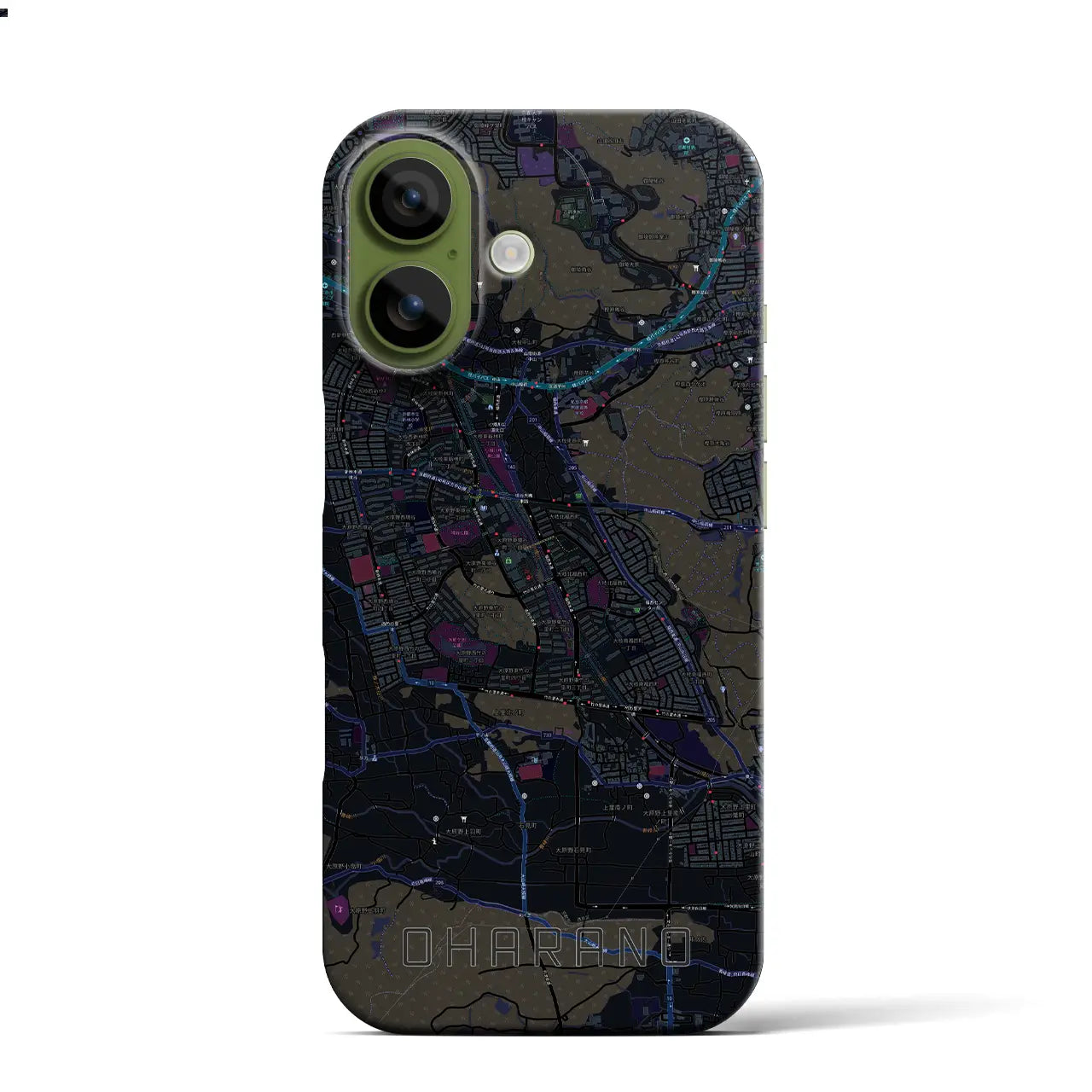 【大原野（京都府）】地図柄iPhoneケース（バックカバータイプ）