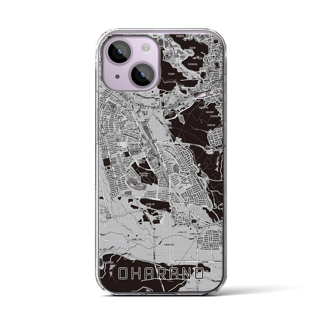 【大原野（京都府）】地図柄iPhoneケース（クリアタイプ）