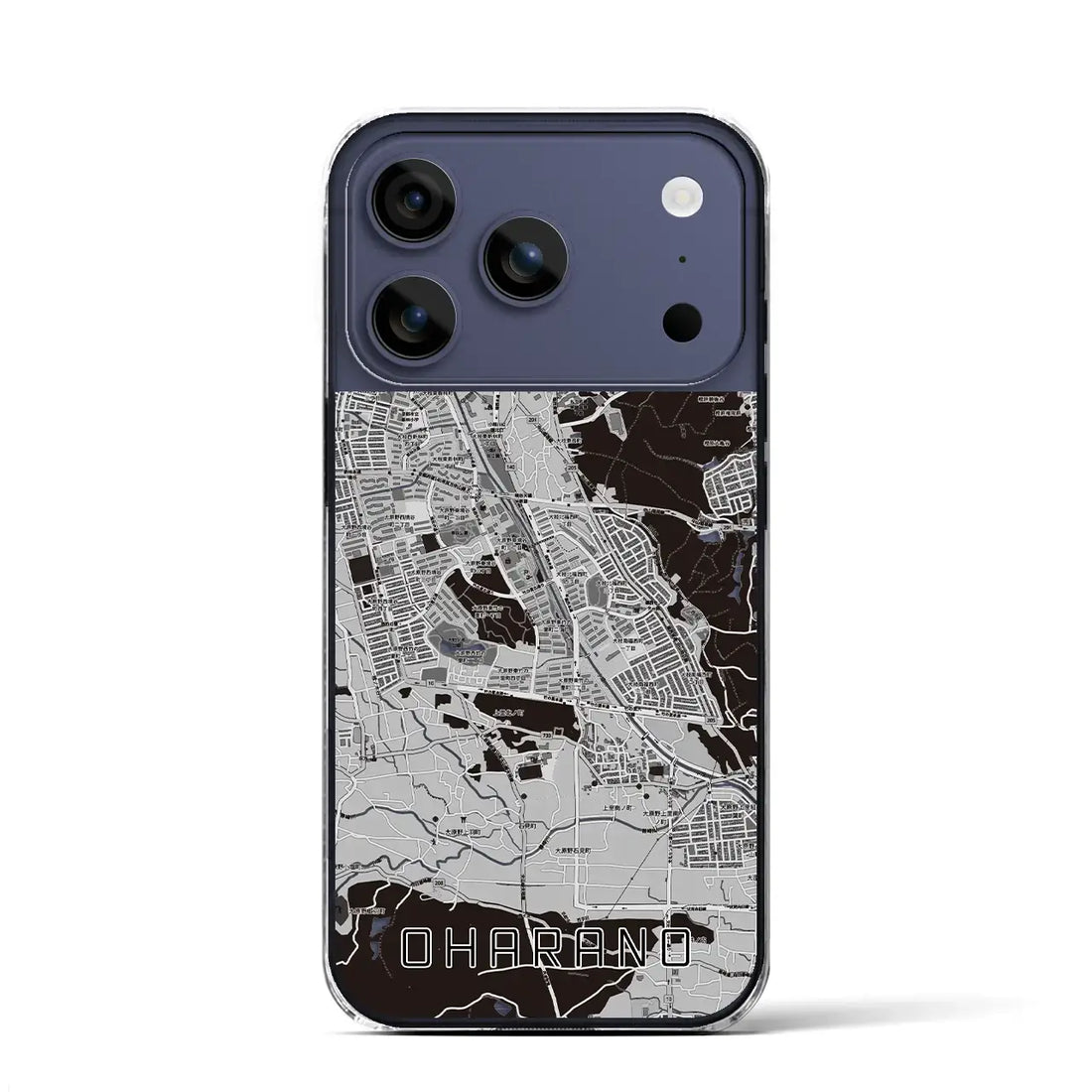 【大原野(京都府)】地図柄iPhoneケース(クリアタイプ)モノトーン・iPhone 17 Pro Max 用