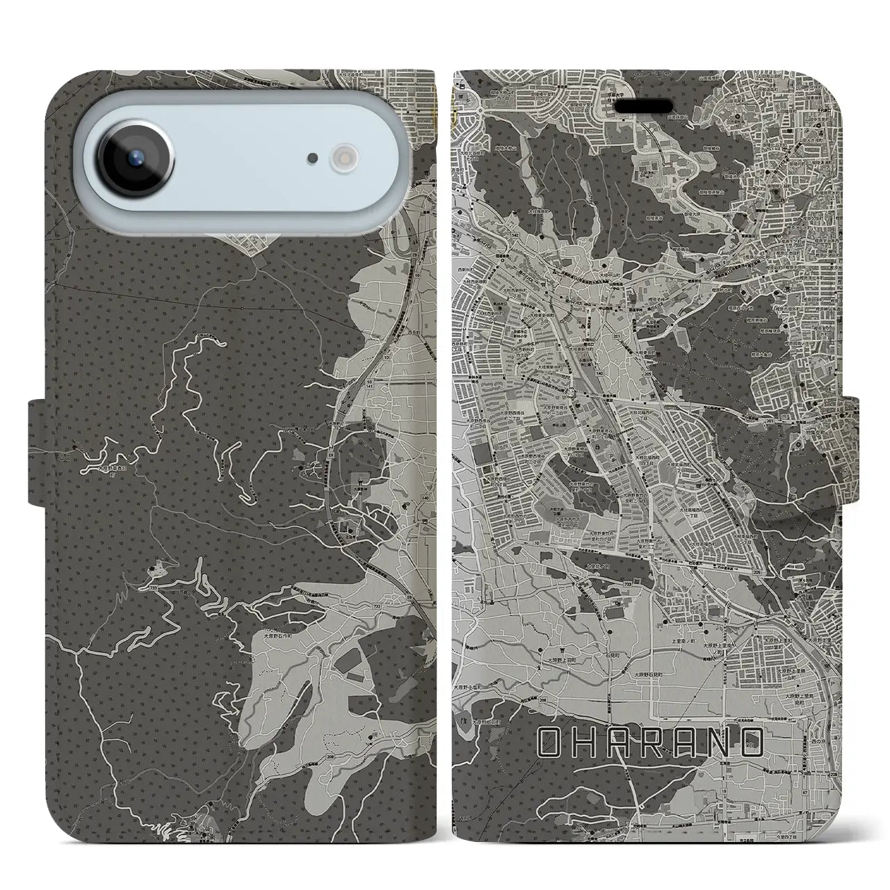 【大原野（京都府）】地図柄iPhoneケース（手帳タイプ）