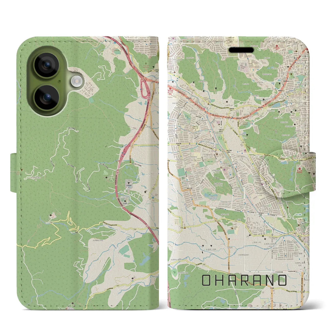 【大原野（京都府）】地図柄iPhoneケース（手帳タイプ）