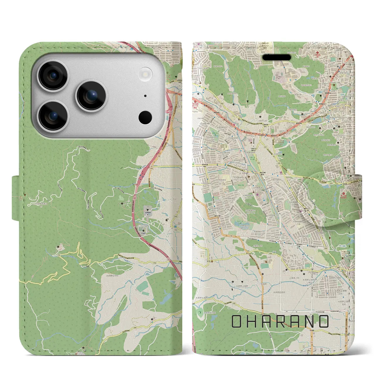 【大原野（京都府）】地図柄iPhoneケース（手帳タイプ）