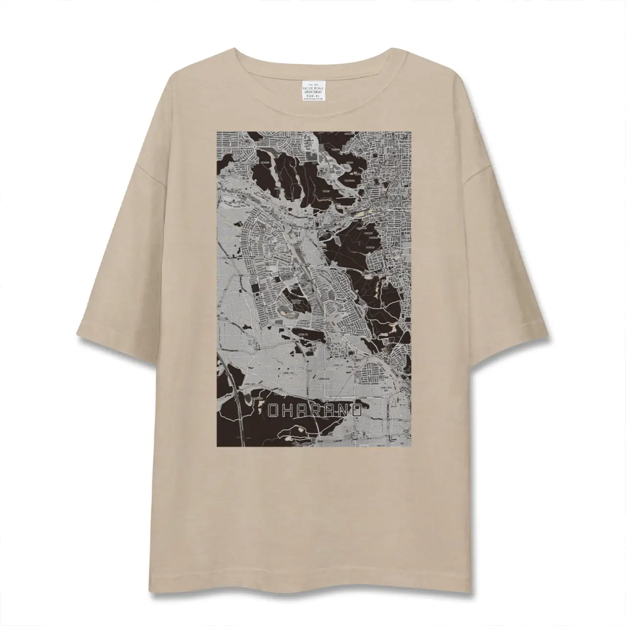 【大原野（京都府）】地図柄ビッグシルエットTシャツ