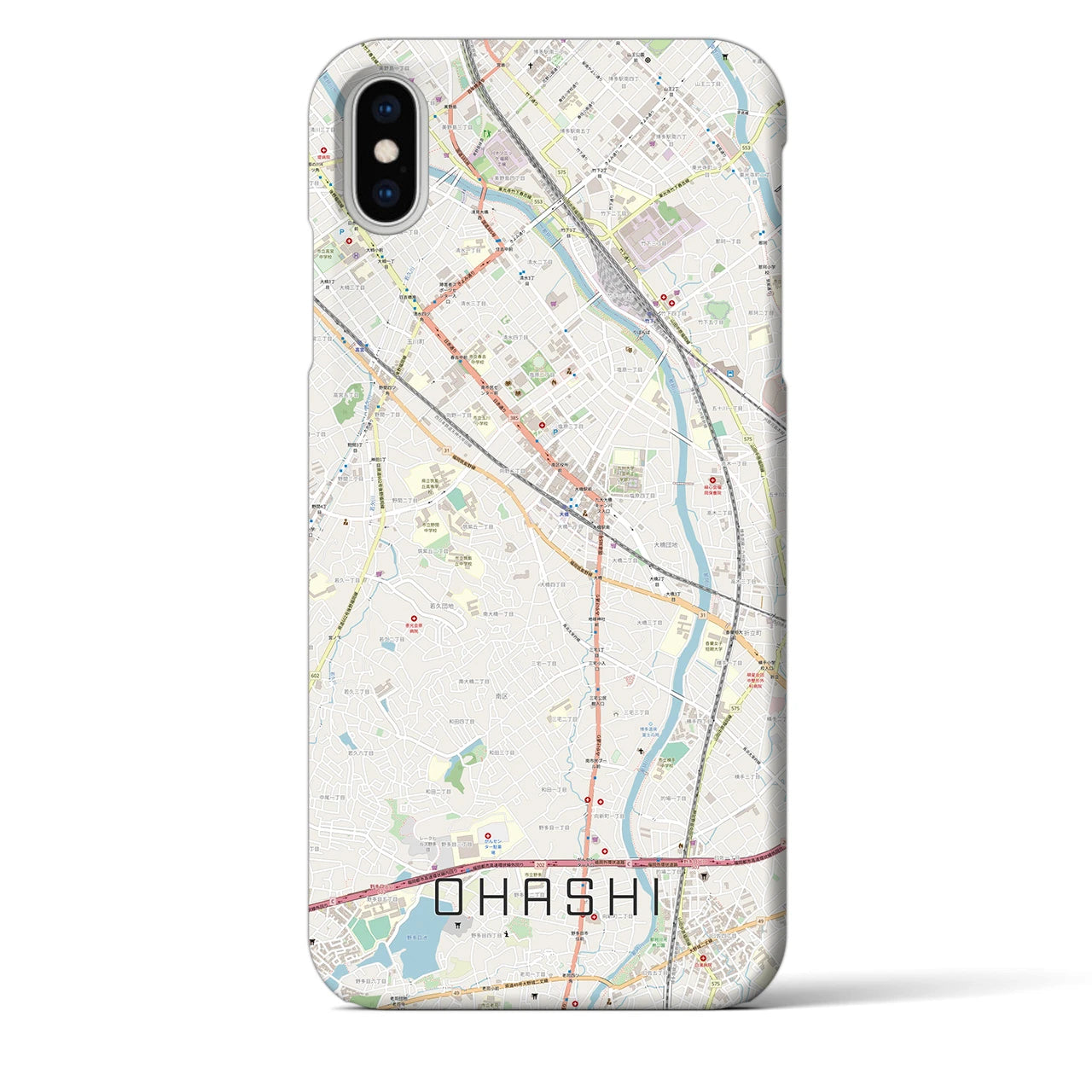 【大橋（福岡県）】地図柄iPhoneケース（バックカバータイプ）