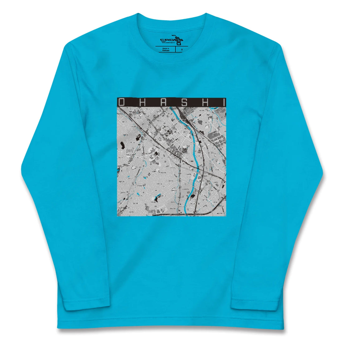 【大橋(福岡県)】地図柄ロングスリーブTシャツ