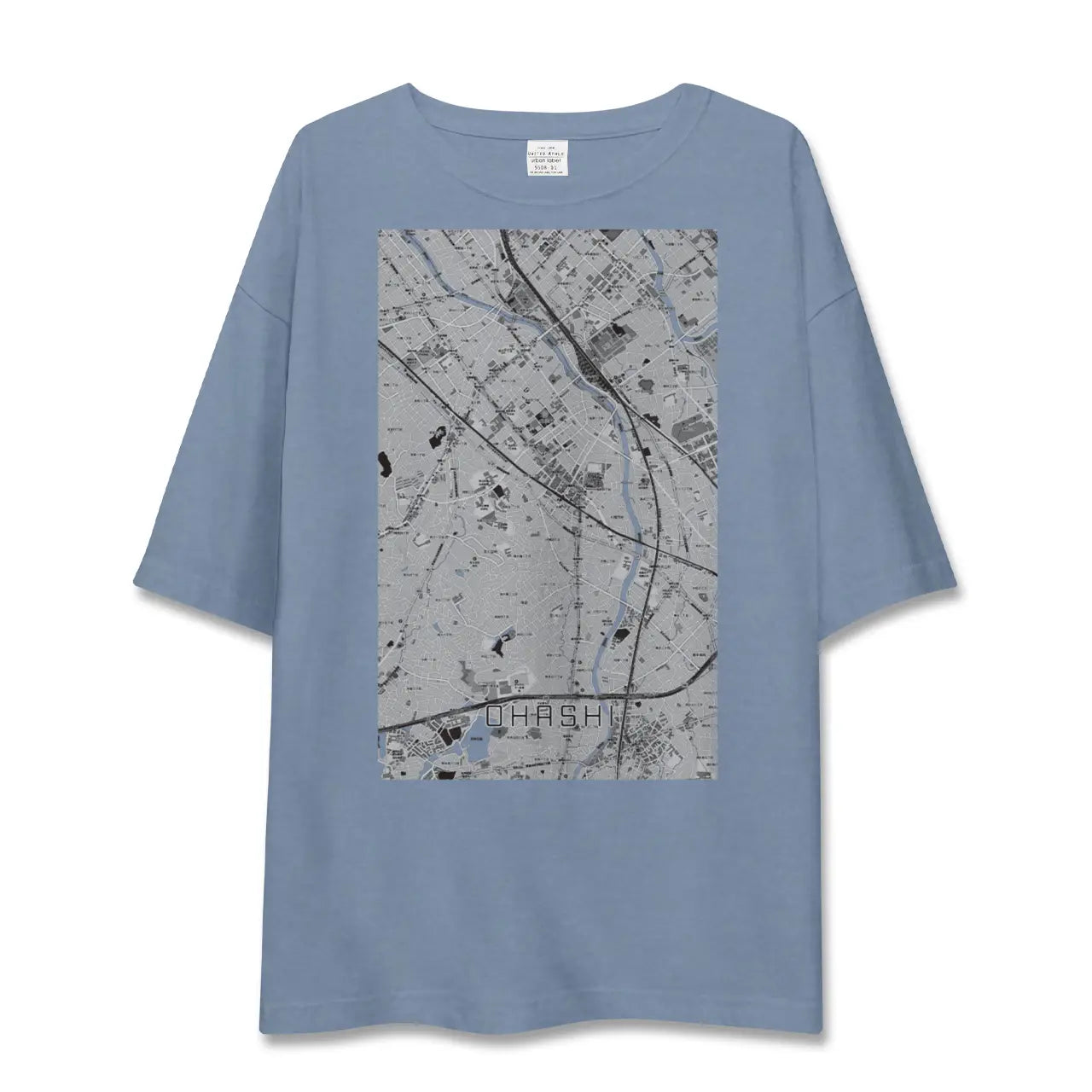 【大橋（福岡県）】地図柄ビッグシルエットTシャツ