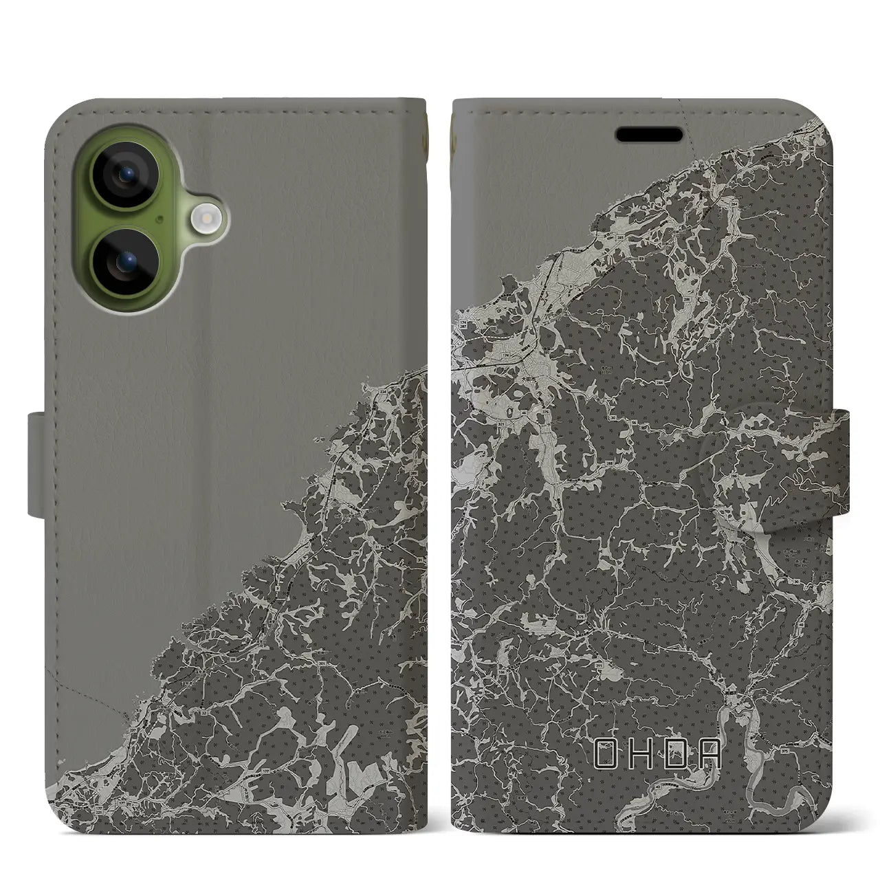 【大田（島根県）】地図柄iPhoneケース（手帳タイプ）