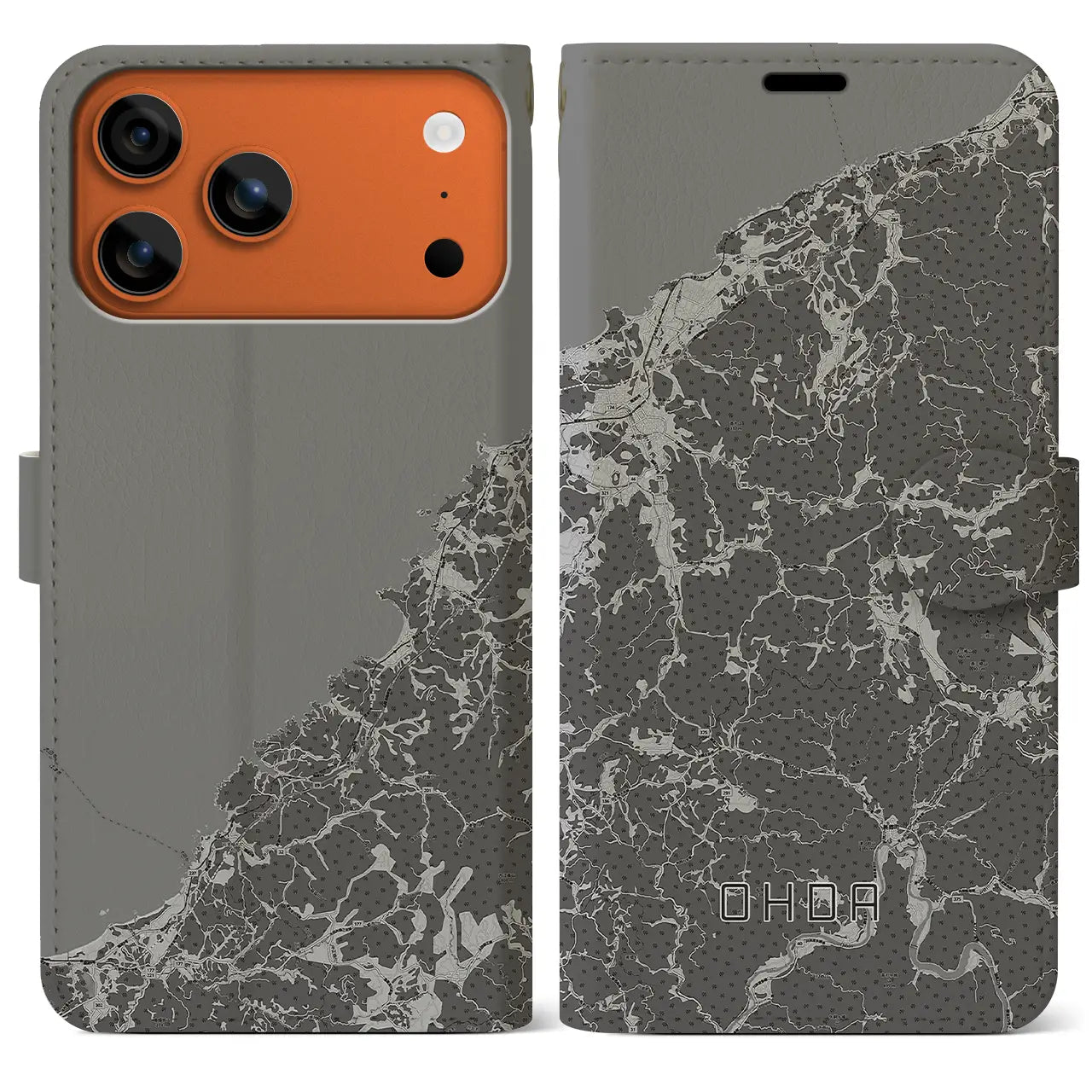 【大田（島根県）】地図柄iPhoneケース（手帳タイプ）