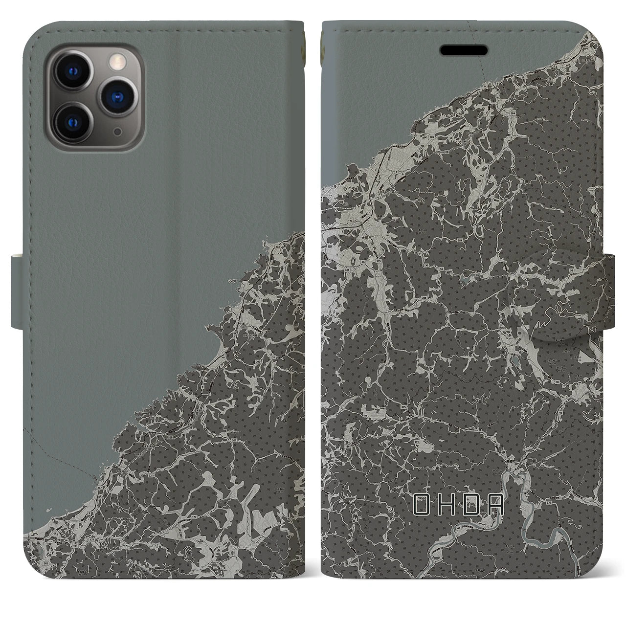 【大田（島根県）】地図柄iPhoneケース（手帳タイプ）