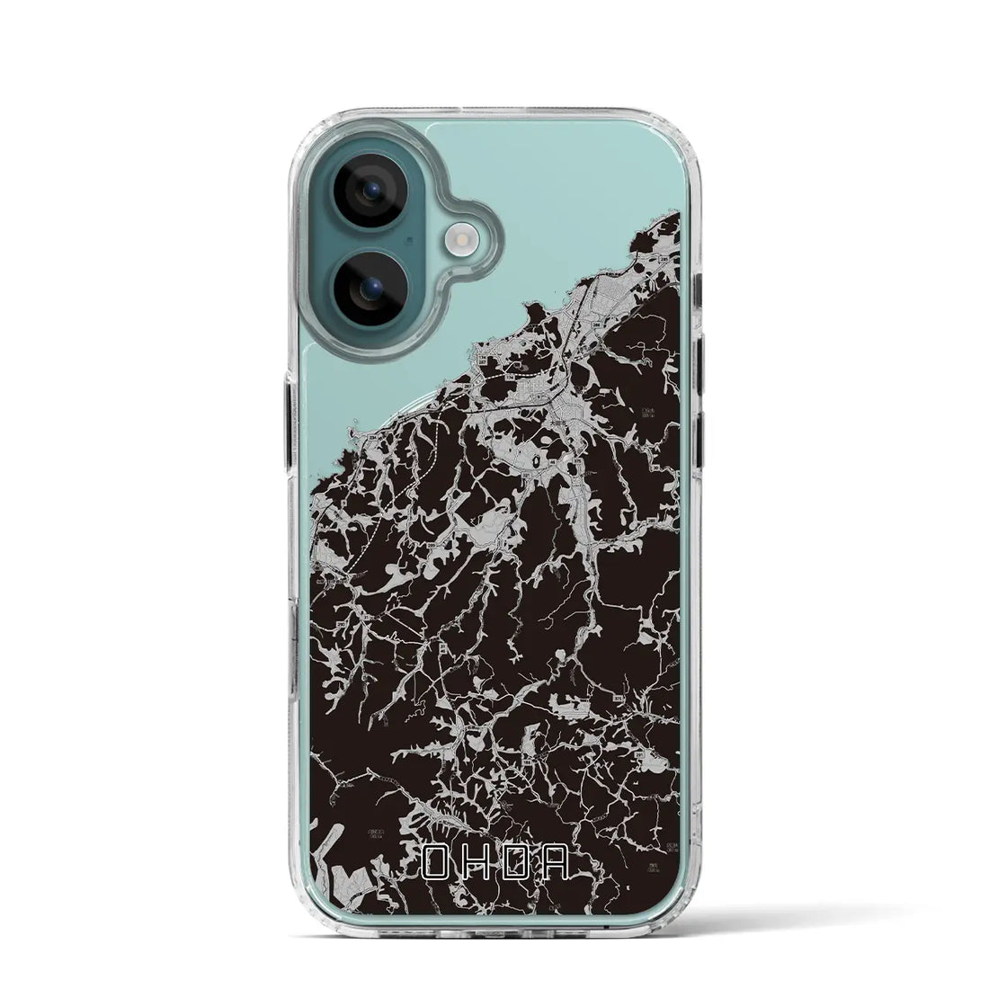 【大田(島根県)】地図柄iPhoneケース(MagSafeタイプ)モノトーン・iPhone 16 Pro 用