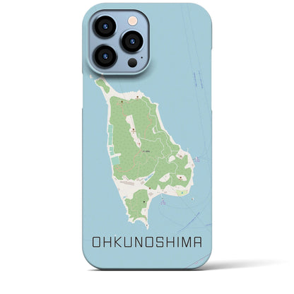 【大久野島（広島県）】地図柄iPhoneケース（バックカバータイプ）