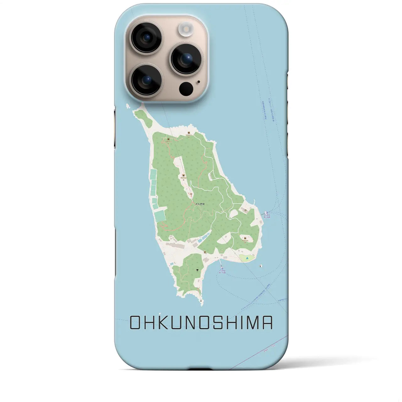 【大久野島（広島県）】地図柄iPhoneケース（バックカバータイプ）