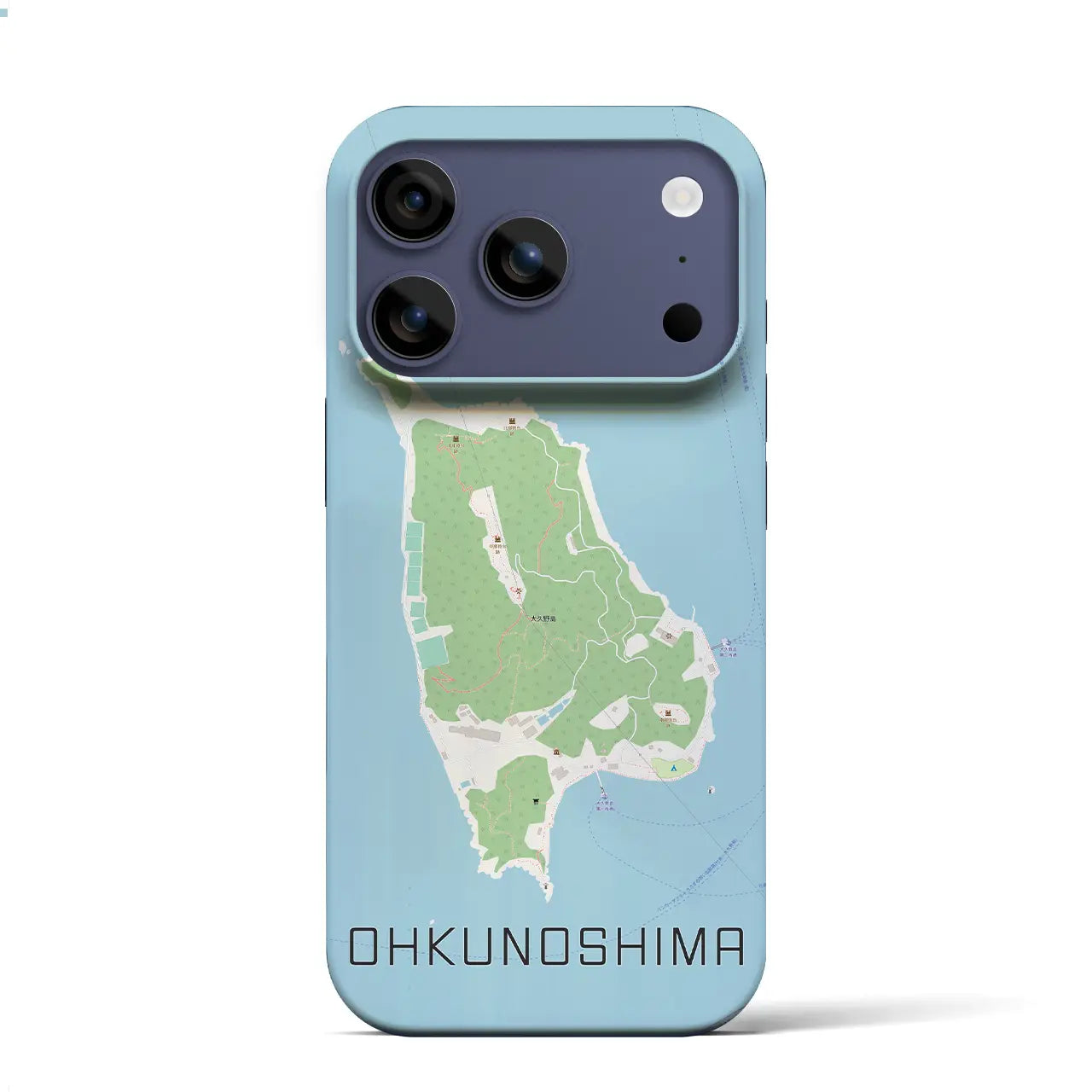 【大久野島（広島県）】地図柄iPhoneケース（バックカバータイプ）