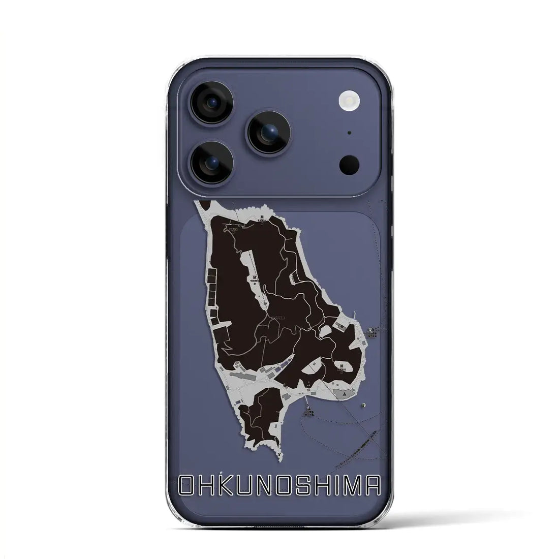【大久野島（広島県）】地図柄iPhoneケース（クリアタイプ）