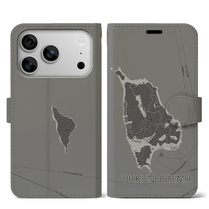 【大久野島（広島県）】地図柄iPhoneケース（手帳タイプ）