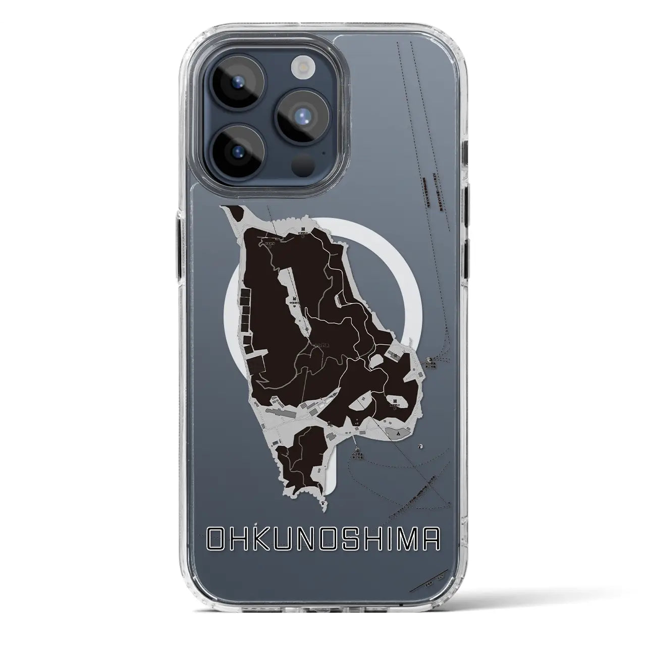 【大久野島（広島県）】地図柄iPhoneケース（MagSafeタイプ）