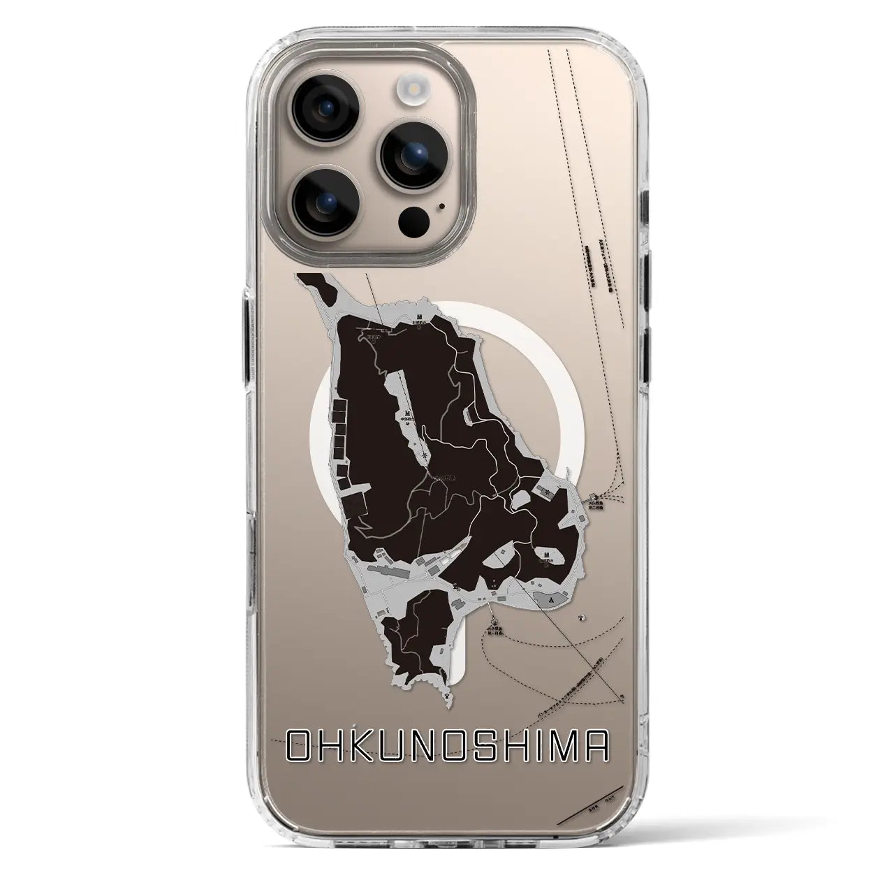 【大久野島（広島県）】地図柄iPhoneケース（MagSafeタイプ）