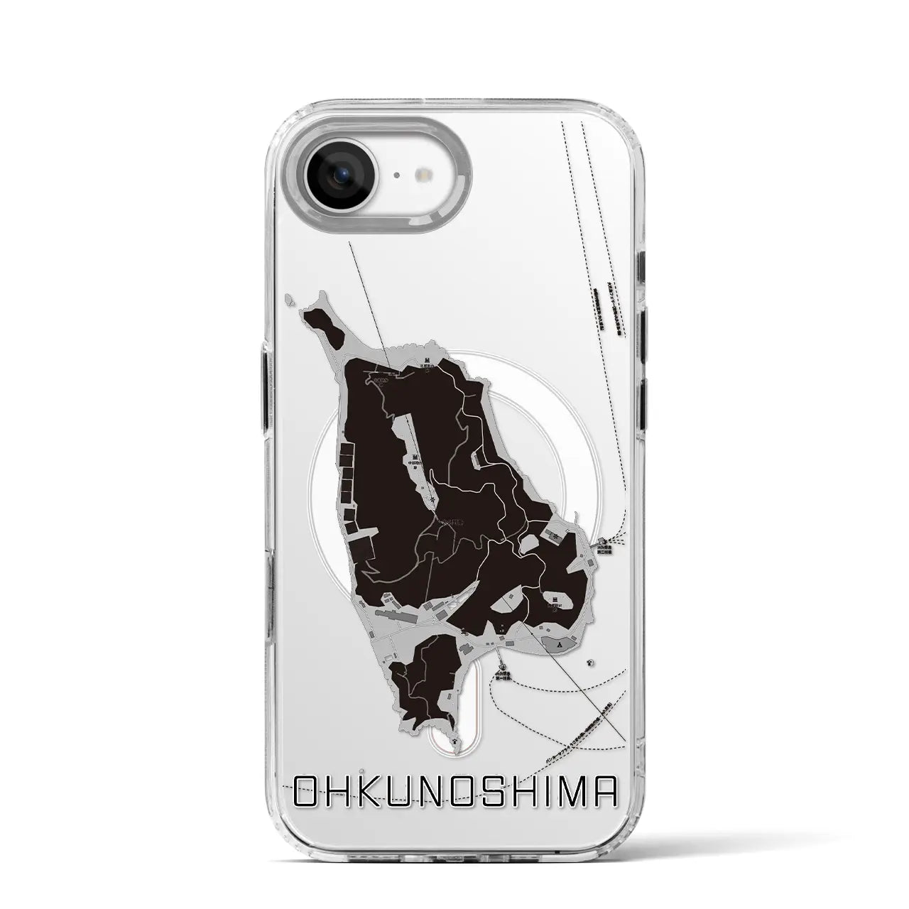【大久野島（広島県）】地図柄iPhoneケース（MagSafeタイプ）