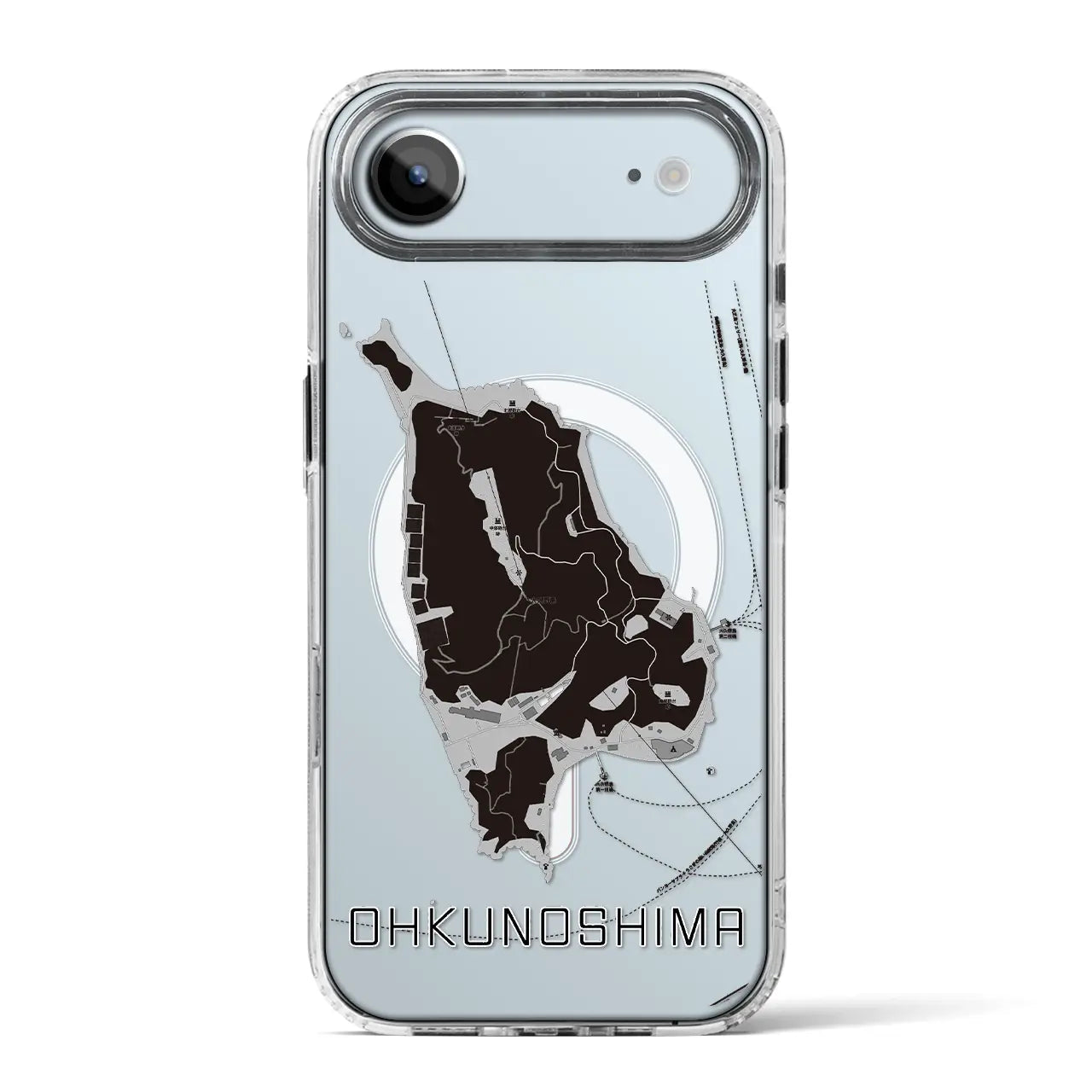 【大久野島（広島県）】地図柄iPhoneケース（MagSafeタイプ）