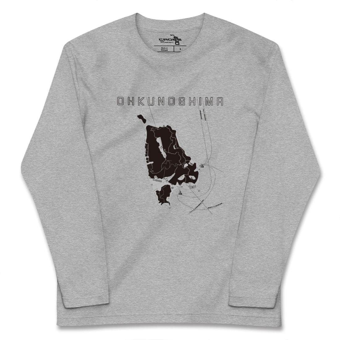 【大久野島(広島県)】地図柄ロングスリーブTシャツ