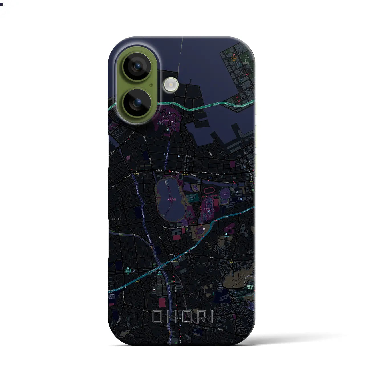 【大濠（福岡県）】地図柄iPhoneケース（バックカバータイプ）