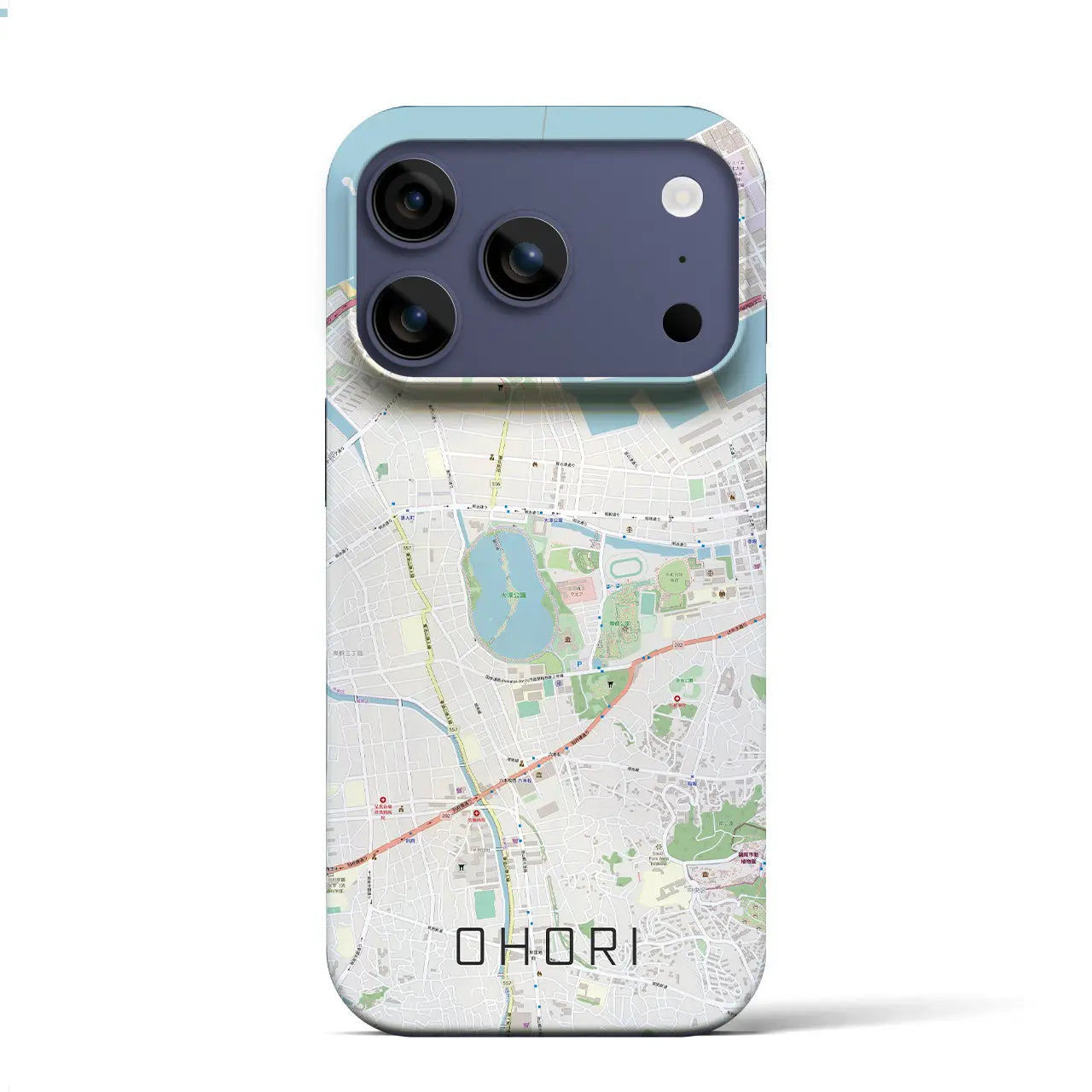 【大濠（福岡県）】地図柄iPhoneケース（バックカバータイプ）