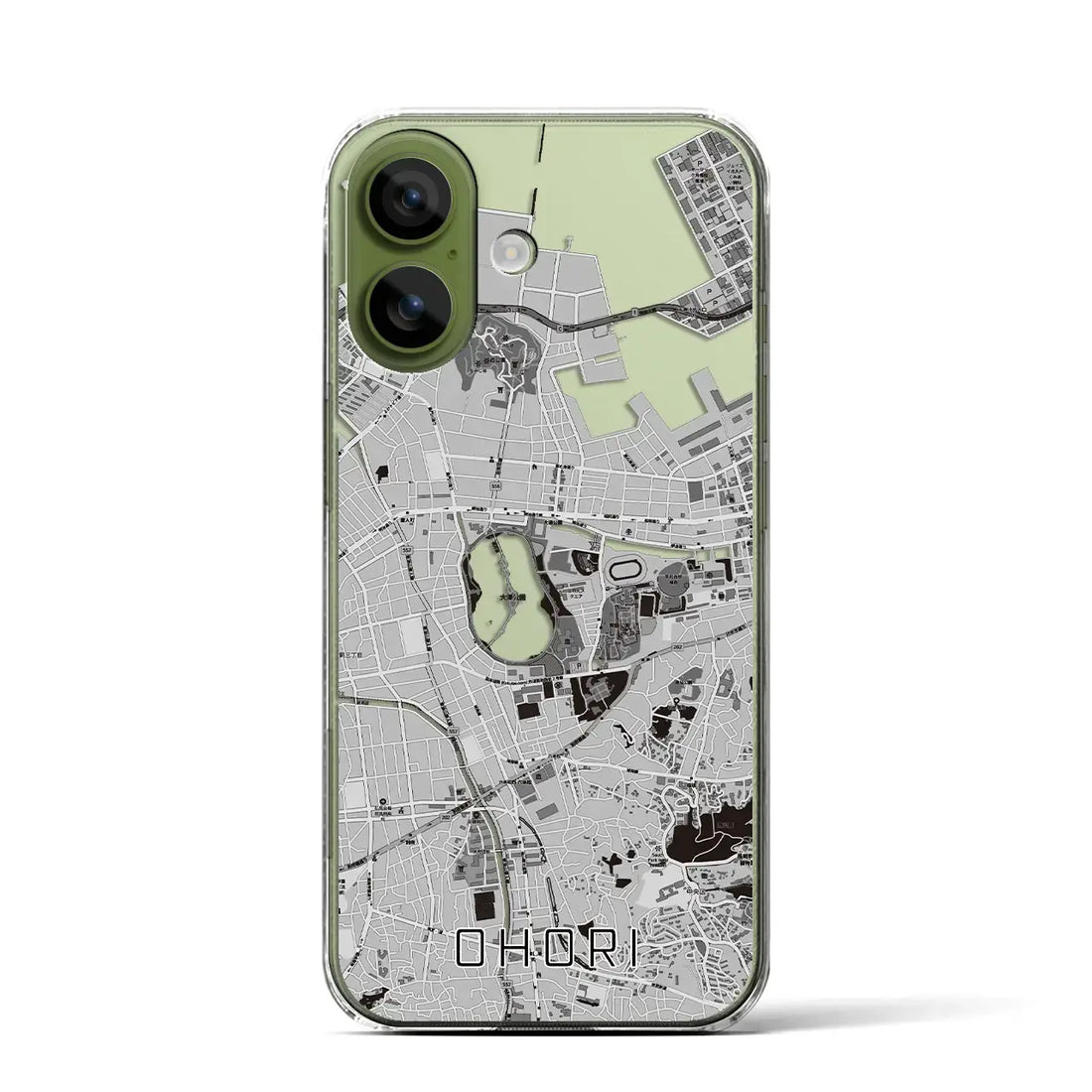 【大濠（福岡県）】地図柄iPhoneケース（クリアタイプ）モノトーン・iPhone 17 Pro Max 用