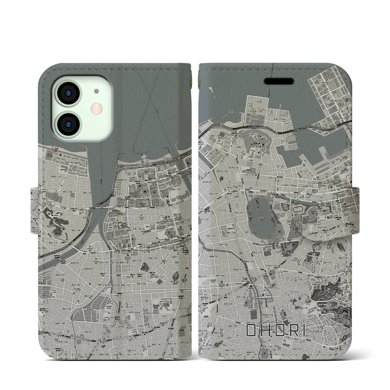 【大濠（福岡県）】地図柄iPhoneケース（手帳タイプ）