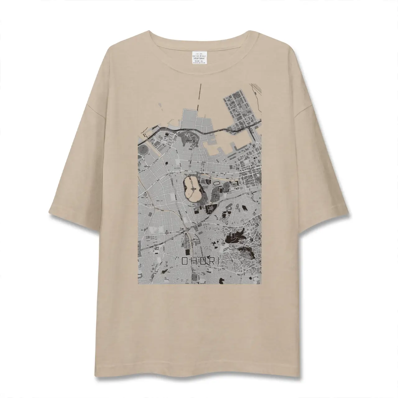 【大濠（福岡県）】地図柄ビッグシルエットTシャツ