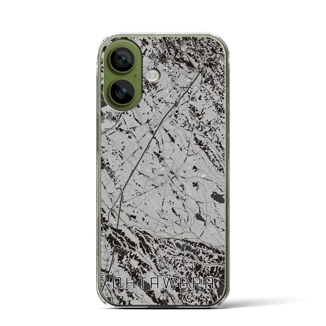 【大田原（栃木県）】地図柄iPhoneケース（クリアタイプ）モノトーン・iPhone 17 Pro Max 用